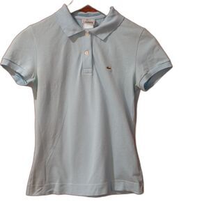 Lacoste Blue Short Sleeve Fitted Polo Preppy Shirt 38